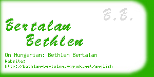 bertalan bethlen business card